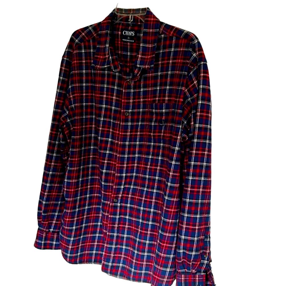 Chaps men’s XXL flannel, long sleeve button-down shirt, with square tail